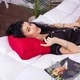 Подушка ортопедическая MirSon Стружка Memory №4194 Satin Stripe 30-0018 Red Kiddy 50х29х8 см (2200006424086) - изображение 2