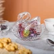 Цукерниця скляна з фігурною кришкою у формі лебедя 14х9х11 см - зображення 6
