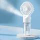 Ручной вентилятор - увлажнитель воздуха на аккумуляторе Humidifying Fan трехскоростной мини-вентилятор / мини-кондиционер с распылением воды, 15.7х6.8 см, белый (103943925) - изображение 7
