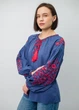 Вишиванка жіноча Narodnyy Butik Квітучий Сад індіго штапель вишивка фуксія 1017.1 44 - изображение 1