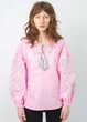 Вышиванка женская Narodnyy Butik Женская розовый лен серая вышивка 1021.1 42 - изображение 1