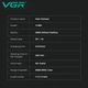Тример VGR V-992 3 насадки 2000 mAh 9000 RPM LED display Green (9106) - зображення 5