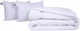 Набор MirSon №1147 СоІог Fun Line Одеяло зимнее Полуторное 155х215 см 17-0605 Stripe White Шерсть + Две подушки 50x70 см (2200010879544) - изображение 1