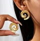 Сережки женские Спирали ребристые золотистые - изображение 1