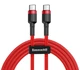 Кабель Baseus Cafule USB Cable Type-C to Type-C 3A 1m Red (CATKLF-G09) - зображення 1