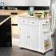 Тумба на кухню на колесах Loft_Apartament 80 х 89,5 х 33 см білий з натуральним - зображення 3