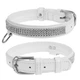 Нашийник CoLLaR brilliance з прикрасою полотно стрази (Ш 20мм, Д 30-39см), білий - зображення 1