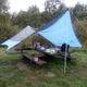 Туристический тент со стойками +оттяжки Tramp Lite Tent. 4,4х4,4м. Синий. Тент от дождя и солнца TLT-036 - изображение 8