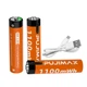 4 Акумуляторні батареї AAA Pujimax з USB Type-C 1100mWh + кабель + кейс, Orange (16213-4) - зображення 2