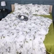 Простынь на резинке MirSon 70x190+10 см 00-1 Olive Flowers поплин (2200009699436) - изображение 1