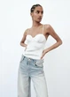 Жіночий корсетний боді Zara Satin Effect Bustier Corset Bodysuit White XS Білий (3401/680/250) - зображення 2