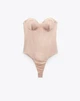 Жіночий корсетний боді Zara Satin Effect Bustier Corset Bodysuit XS Бежевий (3138/331/942) - зображення 6