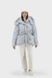 Жіночий зимовий пуховик casual з капюшоном і поясом Basic (блакитний, XL), 40418, 24527 - изображение 1