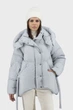Жіночий зимовий пуховик casual з капюшоном і поясом Basic (блакитний, XL), 40418, 24527 - изображение 3