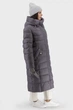 Жіночий зимовий стьобаний пуховик біопух casual з капюшоном Snow Owl (сірий, 2XL), 31924, 28552 - изображение 3