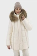 Жіночий зимовий пуховик casual з біопухом і хутром єнота Snow Owl (молочний, L), 45881, 25271 - изображение 2