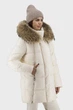 Жіночий зимовий пуховик casual з біопухом і хутром єнота Snow Owl (молочний, L), 45881, 25271 - изображение 3