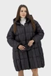 Жіночий зимовий пуховик з норковим хутром, чорний/бежевий, casual Basic (чорний, 54), 28061, 27903 - изображение 2