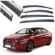 Дефлектори вікон вітровики Benke для Hyundai Elantra 2016-2021 Хром Молдинг Нержавіюча сталь 3D (BHYET1623-W/S) - зображення 1