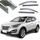Дефлектори вікон вітровики Benke для Hyundai Santa Fe 2013-2020 Хром Молдинг Із Нержавіючої Сталі 3D - изображение 1