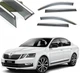 Дефлектори вікон вітровики Benke для Skoda Octavia A-7 Ліфтбек 2013-2019 Хром Молдинг Із Нержавіючої Сталі 3D - изображение 1