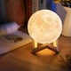 Настольный светильник Magic 3D Moon Lamp ночник с сенсорным управлением и регулировкой яркости света реалистичная текстура луны для спальни детской комнаты ночное освещение для отдыха беспроводной 3D печать ABS и PVS пластик - изображение 2