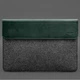 Чехол-конверт с клапаном кожа+фетр для MacBook 15" Зеленый Crazy Horse - изображение 5