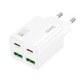 Адаптер мережевий HOCO Fundador four-port charger set N56 |2USB/2Type-C, 30W/3A, PD/QC| Black - изображение 2