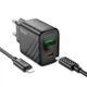 Мережевий зарядний пристрій HOCO CS23A Sunlight dual-port charger Lightning cable 30W Black - зображення 6