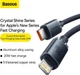 Кабель Baseus Crystal Shine USB-C to Lightning 2m 20W, Black (CAJY000301) - изображение 2