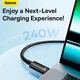 Кабель Baseus Tungsten Gold Fast Charging Data Cable Type-C to Type-C |240W, PD3.1, 1m| - зображення 2