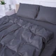 Простынь MirSon Mikrosatin Premium №19-0000 Monument однотонная 200x220 см (2200007235704) - изображение 5