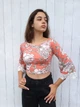 Топ в квіти з мереживом на рукавах Boohoo Помаранчевий (9850 S/42) - зображення 5