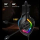 Ігрові дротові навушники Onikuma K1-B з мікрофоном та LED RGB підсвічуванням геймерська гарнітура Black - зображення 4