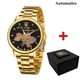 Класичний чоловічий годинник Awarder 022 Gold-Black Automatics Metall Не Забуду Дім - изображение 1