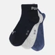 Набір жіночих шкарпеток коротких бавовняних Puma Unisex Quarter Plain 93858914 39/42 3 пари Синій/Сірий (8720245637862) - зображення 2
