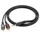Аудіо-кабель BOROFONE BL11 3.5mm to double RCA audio cable Black (BL11B) - зображення 6