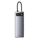 USB-Хаб Baseus Metal Gleam Series 9 в 1 Type-C Grey - зображення 1
