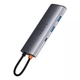 USB-Хаб Baseus Metal Gleam Series 7 в 1 2xUSB3.0 4KHD Type-C Type-C PD TF SD Grey - зображення 5
