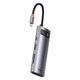 USB-Хаб Baseus Metal Gleam Series 7 в 1 2xUSB3.0 4KHD Type-C Type-C PD TF SD Grey - зображення 6