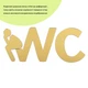 Зеркальный декор акриловый самоклеющийся WC золото, 3шт (D) SW-00002525 - изображение 2