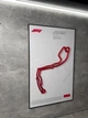 Велика Металева Рамка 80х50см з 3D Трасою Monaco Circuit (Circuit de Monaco) / Monte Carlo / Монако в Масштабі 1:14 000 Red Matte / Рамка з Монако на Стіну - зображення 3