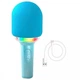 Караоке-мікрофон з акумулятором PlaySound L8 RGB-підсвічування Bluetooth 5.0 AUX Earphones 1200mAh бездротової з колонкою з ефектом зміни голосу Blue - зображення 4