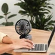 Ручной / настольный вентилятор на аккумуляторе Foldable Fan складной вентилятор с дисплеем, черный (104063999) - изображение 8