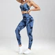 Комплект для фитнеса топ и леггинсы с Push-Up эффектом синий XL - изображение 1
