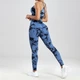 Комплект для фитнеса топ и леггинсы с Push-Up эффектом синий XL - изображение 3