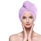 Двустороннее банное полотенце - капюшон на пуговице для головы "Plush Towel" мягкая шапочка тюрбан / чалма для сушки волос без повреждений, 48 см, фиолетовый (104058288) - изображение 6
