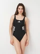 Купальник слитный женский Adidas 3S Uback Suit JH3391 40 Black/White (4067901796834) - изображение 1
