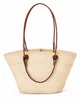 Солом'яна сумка Loewe Anagram large з шкіряними ручками Коричневий - зображення 3