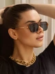 Солнцезащитные очки No Brand авиатор Celebrity с металлическим заушником леопардовые черные - изображение 3